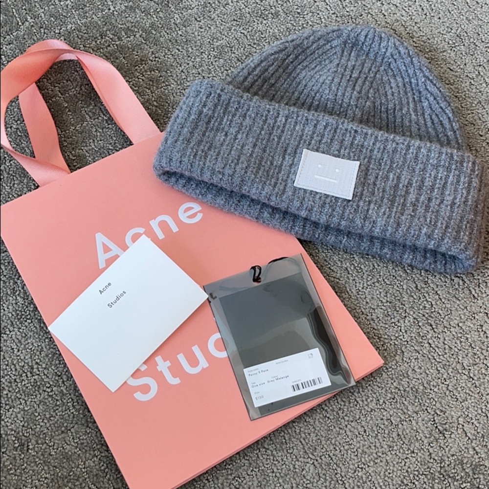 Acne Studios Rib Knit Beanie Face